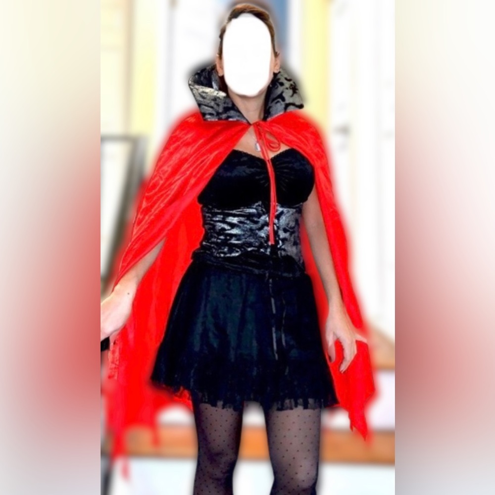 Vampire costume , red cape